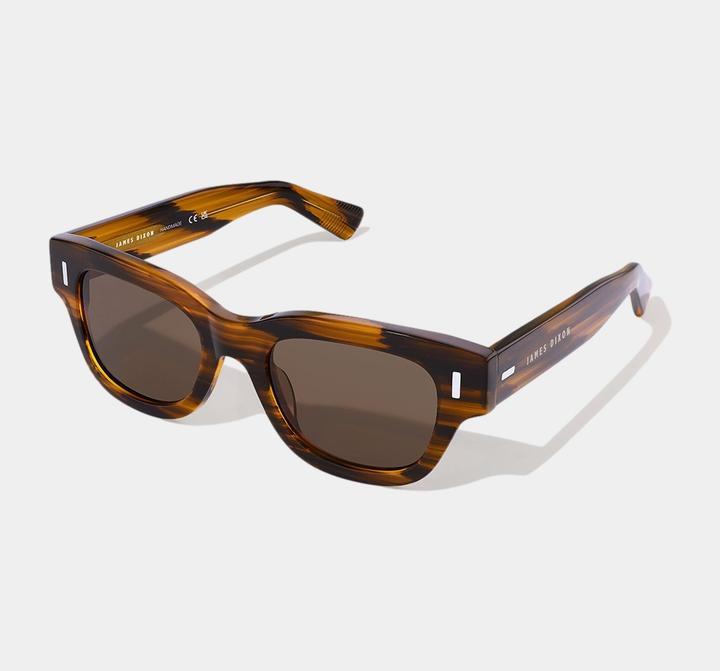 Immagine prodotto James Dixon Gestreift/Braun – Lennox – Quadratisch – Acetat – Sonnenbrille