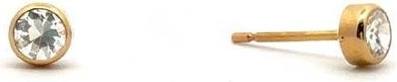 Passion Ohrringe Aus 9 Kt Gold – Rund – Zirkonia – 4 mm