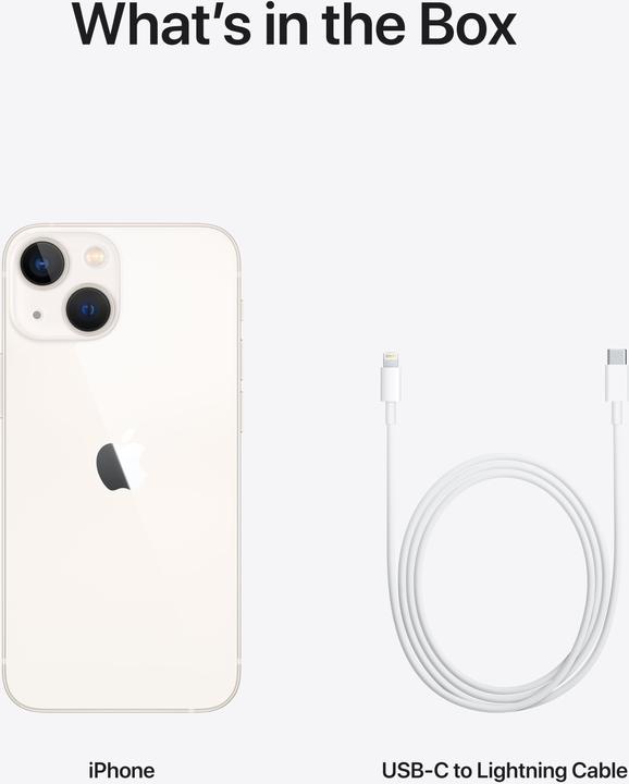 Image du produit Apple iPhone 13 mini (256 Go, Lumière stellaire, 5.40", SIM + eSIM, 12 Mpx, 5G)