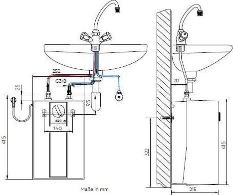 Produktbild AEG Haustechnik druckloser Kleinspeicher Huz 5 Basis, Untertischboiler 5 Liter Niederdruck, mit Stecker