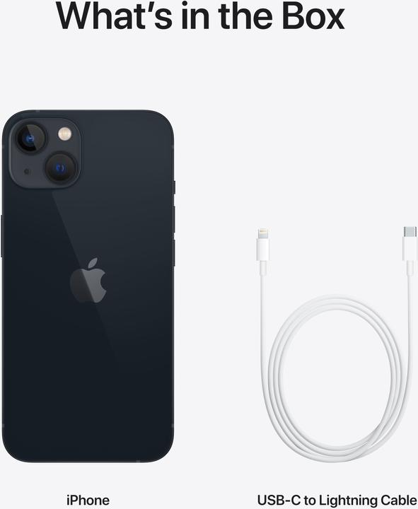 Actual product image Apple iPhone 13 (128 GB, Midnight, 6.10", SIM + eSIM, 12 Mpx, 5G)