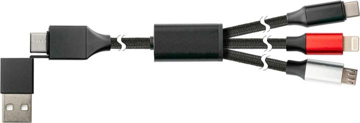 Productafbeelding Python 1,20 m USB 6-in-1 oplaadkabel USB-A en USB-C naar Micro B (1.20 m, USB 3.2 Gen 1)