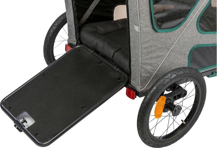 Produktbild Trixie Fahrrad-Anhänger L, 80×103×98/147 cm, Grau/Salbei (Hund, Reflektoren, Atmungsaktiv, Sicherheitsverschluss)