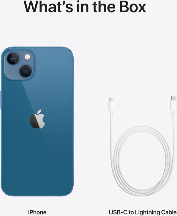Image du produit Apple iPhone 13 (512 Go, Bleu, 6.10", SIM + eSIM, 12 Mpx, 5G)