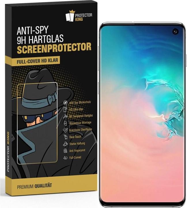 Produktbild Protectorking 1x Echtes Tempered 9H Panzerhartglas Blickschutz (4 Stück, Samsung Galaxy S10+)