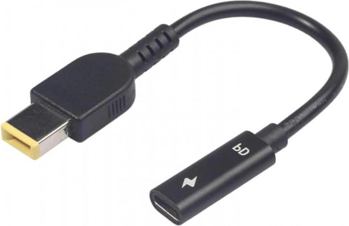 Immagine prodotto PowerGuard Adattatore da USB-C a Lenovo Square Thinkpad con spina rettangolare piatta (10,5 x 4,2 mm) (90 W)