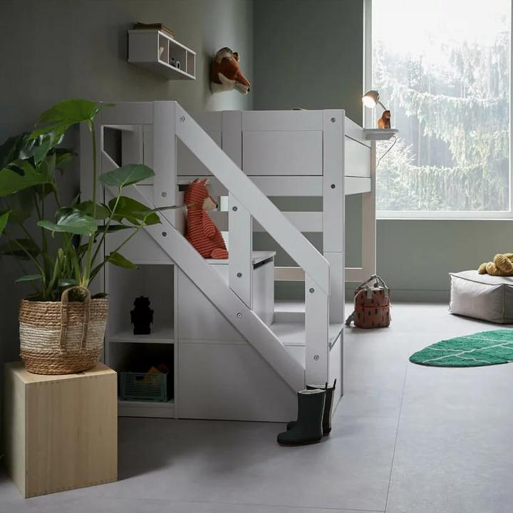 Image du produit Lifetime Kidsrooms Kidsrooms Lit mi-hauteur avec escalier et tablette roulante 128 x 257 x 102 (90 x 200 cm)