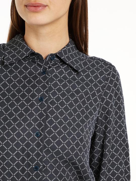 Produktbild Tommy Hilfiger Diamond Monotype Dames Jurk Viscose - Blauw - Maat 38 (38)
