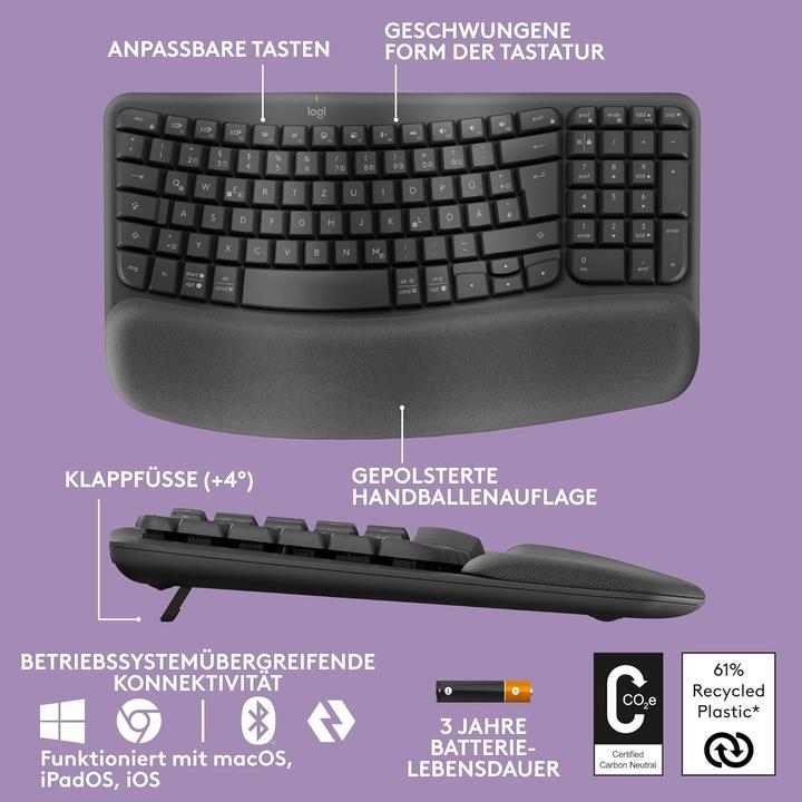 Produktbild Logitech Wave Keys (DE, Kabellos)