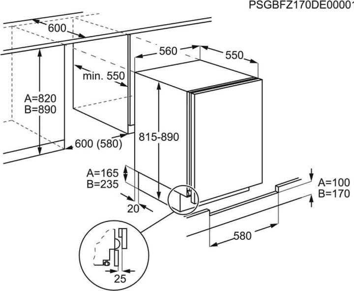 Produktbild Electrolux ESB2AE82S Einbau-Kühlschrank-Kombination Klasse (91 l)