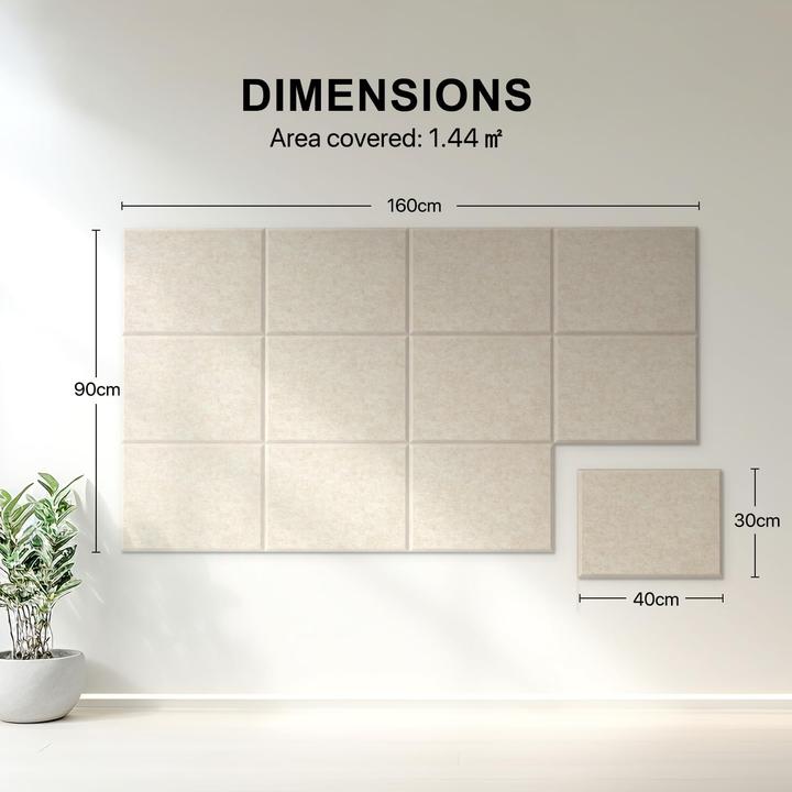 Image du produit Kuchoow Selbstklebende Akustikplatten, 30x40x0.9cm (12 pcs)