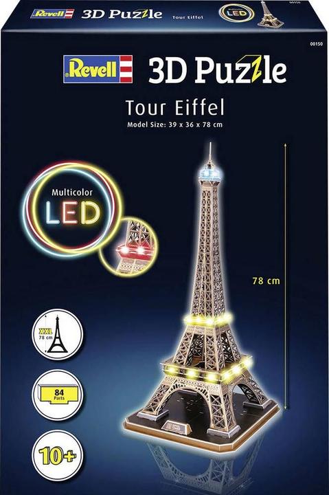 Image du produit Revell Casse-tête 3D Tour Eiffel Multicolore LED (84 pièces)