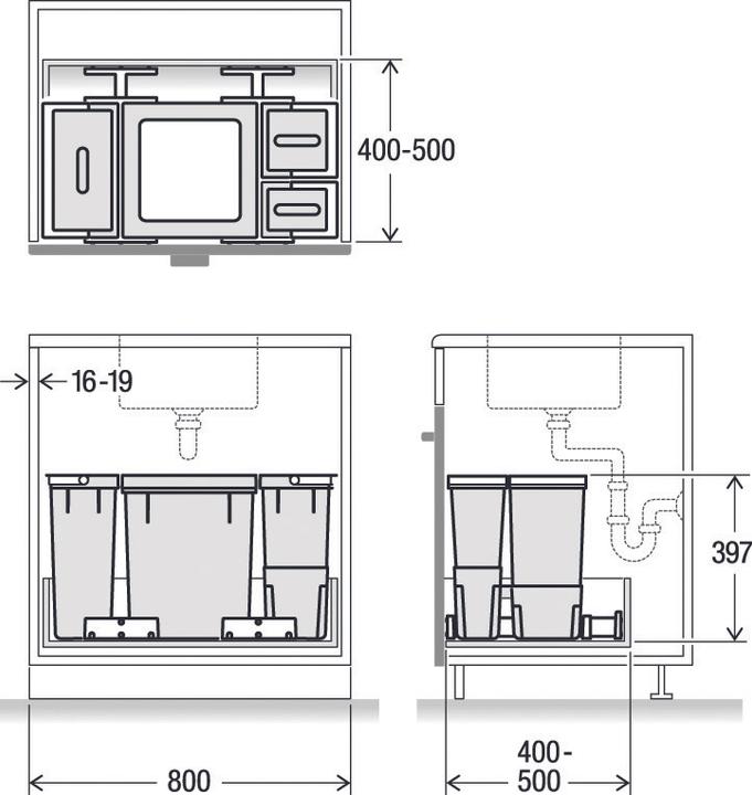 Actual product image Müllex X-LINE X80 waste bin (40 l)