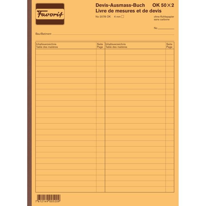 Actual product image Favorit Devis measurement book (100 x)