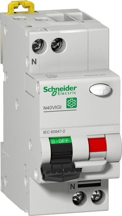 Produktbild Schneider Electric M9D11616 M9 FI/LS N40 VIGI 1P+N 16A C 30MA AC Schutzschalter