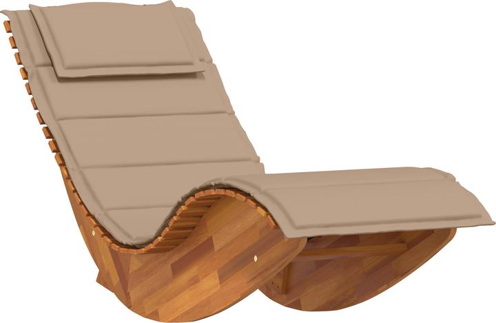 Produktbild VidaXL Sonnenliege Set aus 2 Taupe Massivholz Akazie Standard (3 cm)