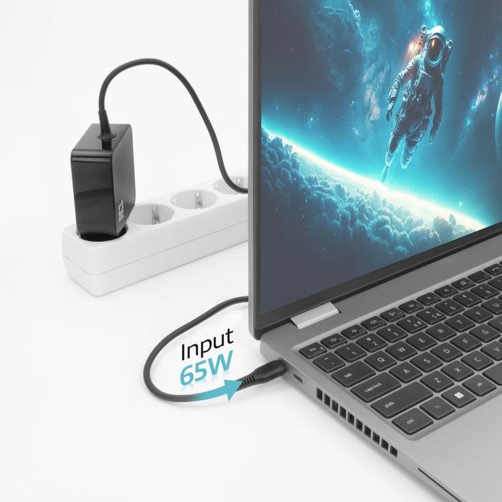 Productafbeelding USB-C laptop wandoplader 65W met Power Delivery profielen, 2 meter (65 W)
