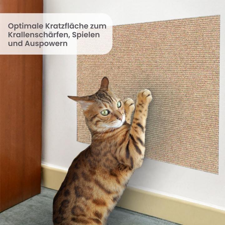 Produktbild Hermex Kratzmatte für Katzen Klettermatte Kratzschutz Kratzbrett Kratzwand (200 cm, Beige)
