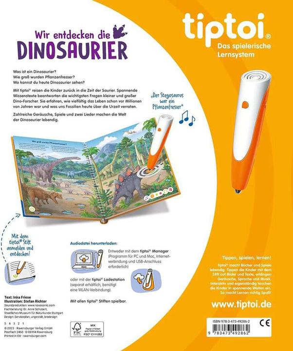 Produktbild tiptoi Wir entdecken die Dinosaurier (Deutsch, Inka Friese, Stefan Richter, 2023)