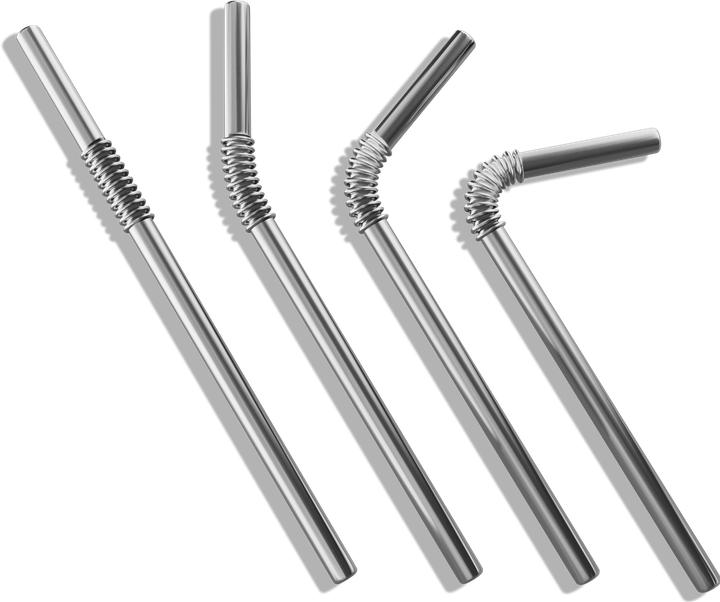 Actual product image Turtleneck Straw Bendable stainless steel drinking straws (4 x)