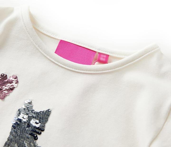 Actual product image VidaXL Children's long-sleeved shirt ecru 116,Material: 95 % cotton. 5 (116)