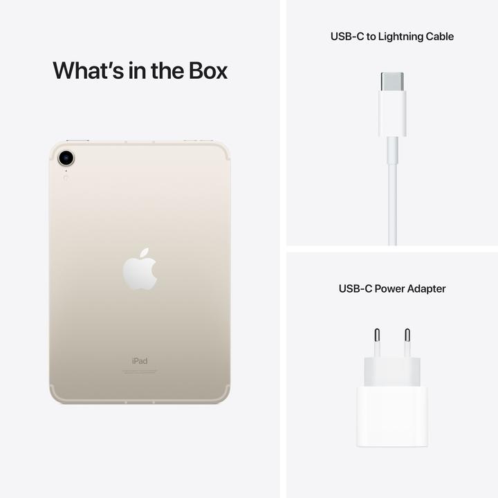 Actual product image Apple iPad mini 2021 (6.Gen) (5G, 8.30", 256 GB, Starlight)