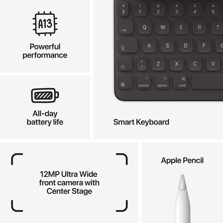 Productafbeelding Apple iPad 2021 (9e generatie) (Alleen WLAN, 10.20", 64 GB, Ruimte grijs)