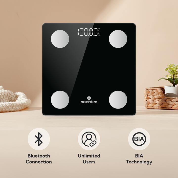 Actual product image Noerden VITA Smarte Personenwaage mit Bluetooth schwarz