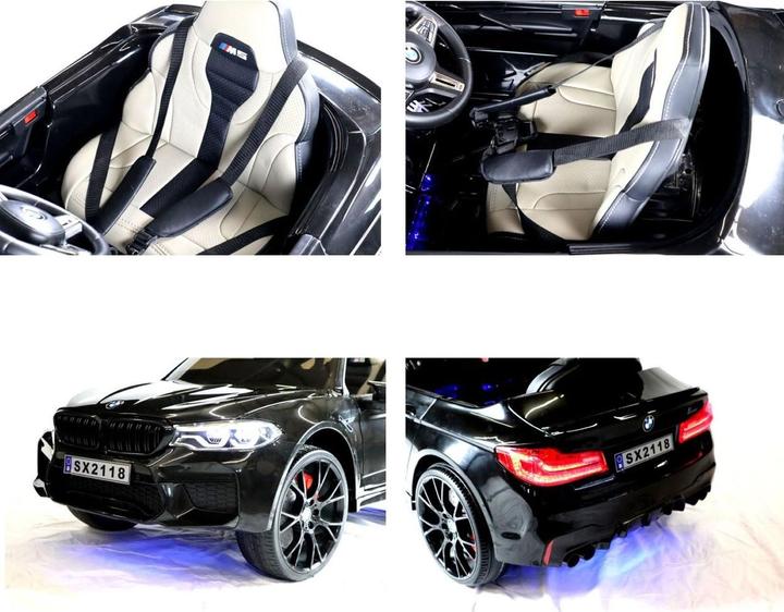 Immagine prodotto Es-toys Veicolo elettrico per bambini "BMW M5" - Licenza - Batteria 12V7A, 2 motori MP3, sedile in pelle + (12 V)