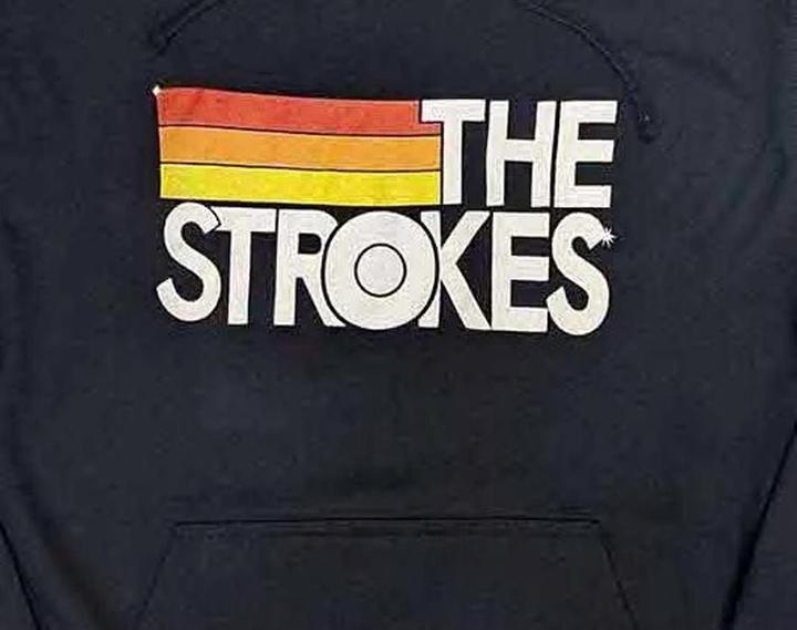 Immagine prodotto The Strokes Felpa con Cappuccio Strisce Logo Adulto Unisex (XL)