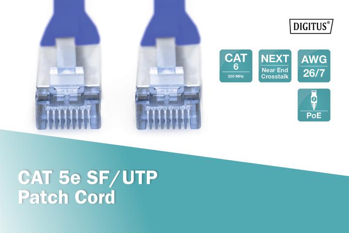 Image du produit Digitus CAT5e SF-UTP Patchk.,3m, bleu (SF/UTP, CAT5e, 3 m)