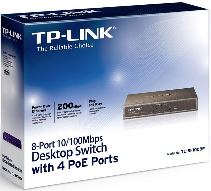 Produktbild TP-Link PoE Switch TL-SF1008P 8 Port (8 Ports)