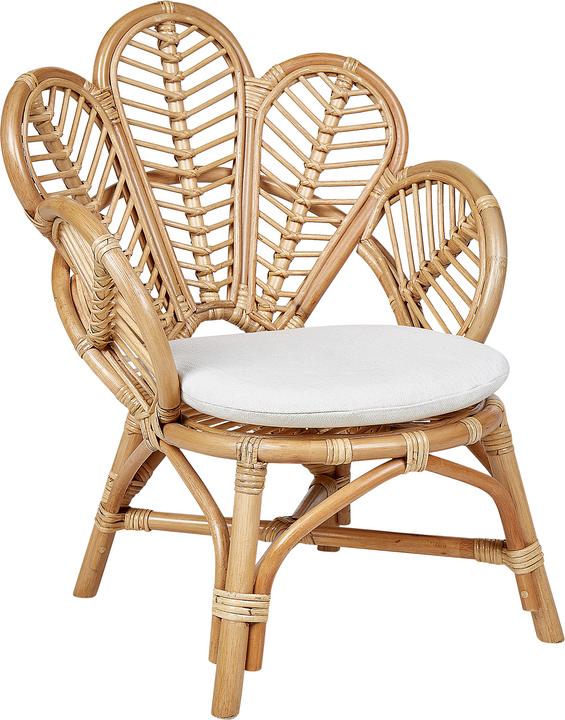Beliani Kinderstuhl Rattan natürlich Pfauform FLORENTINE II (Kinderstuhl)