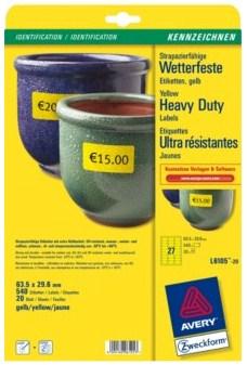 Actual product image Avery L6105-20 Polyester labels