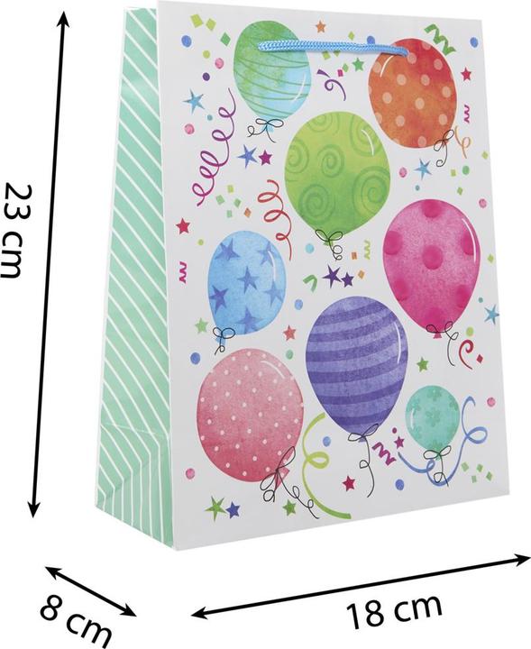 Produktbild Idena Geschenktasche Ballons Kupferpapier 128g/m² 18x23x8cm (Geschenkbox)