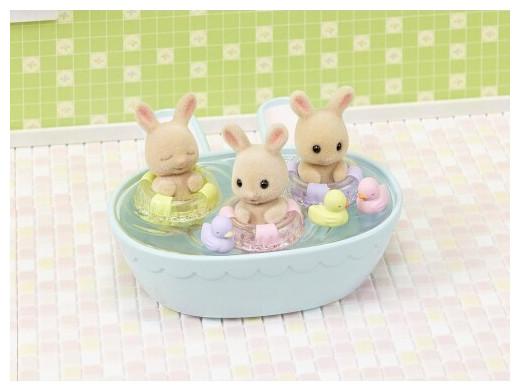 Actual product image Epoch Les triplés Lapin Crème et accessoires de bain