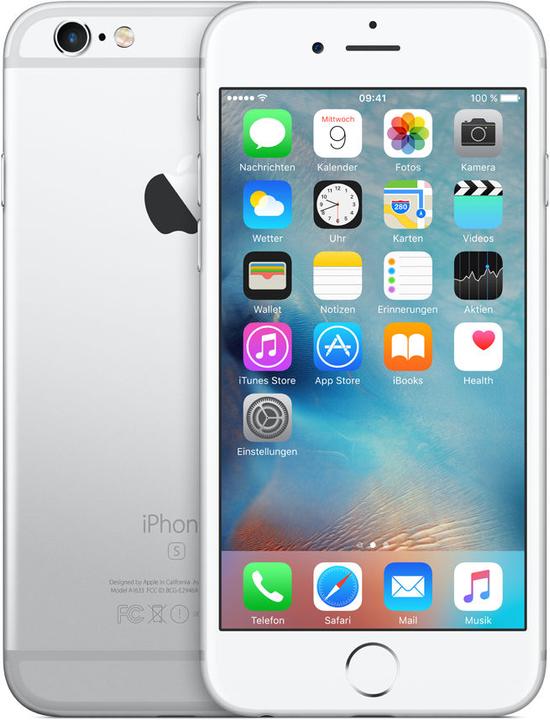 Produktbild Apple iPhone 6s (128 GB, Silver, 4.70", Single SIM, 12 Mpx, 4G)