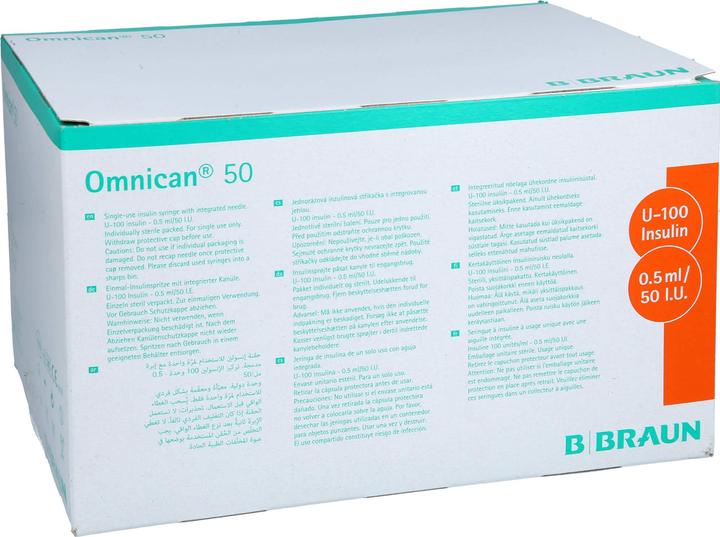 Actual product image B.Braun Insulin 50 0.5ml 0.3x8mm G30 einz (Insulin injections)