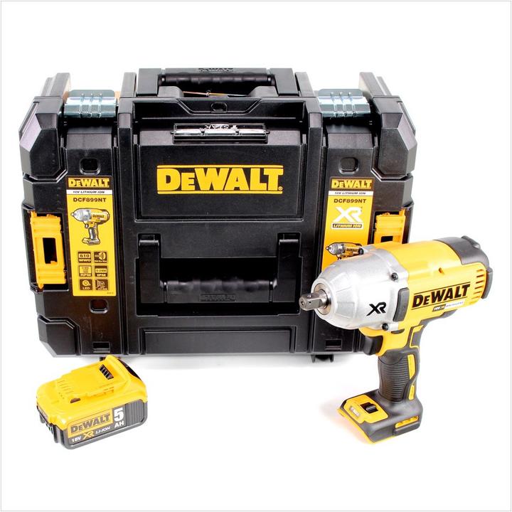 Actual product image DeWalt DCF 899 NT Battery Impact Wrench 18V 1/2" 950Nm Brushless Ball Latch + 1x Battery 5.0Ah + TSTAK (Rechargeable battery operated)