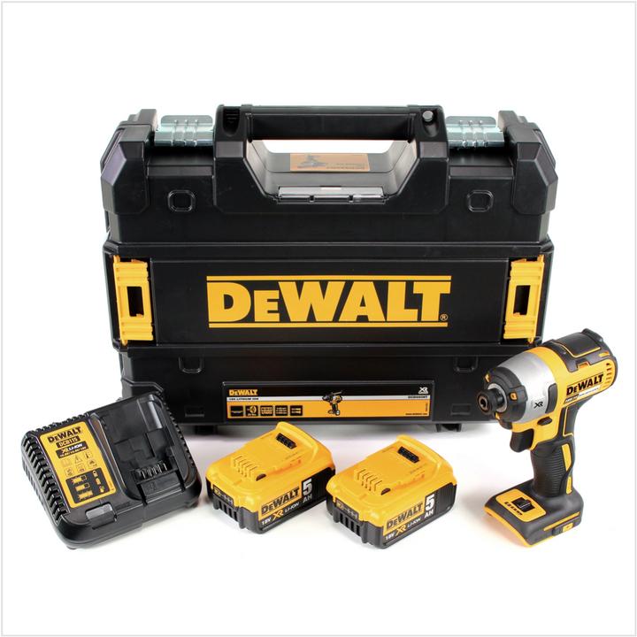 Productafbeelding DeWalt DCF 887 P2 Accu Slagmoersleutel 18V 205Nm Borstelloos + 2x Accu 5,0Ah + Lader + TSTAK (Oplaadbare batterij)
