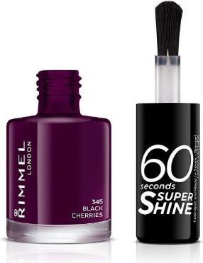 Actual product image Rimmel London 60 Seconds Super Shine (345 Black Cherries, Colour paint)