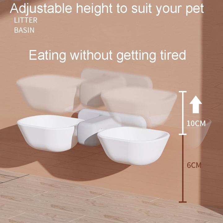 Actual product image König Design Pet dual food bowl food bowl cat dog bowl slanted for small bowl