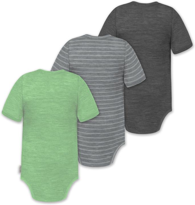 Image du produit Normani Lot de 3 bodies manches courtes bébé mérinos "Tihoi" - 9319 (80)