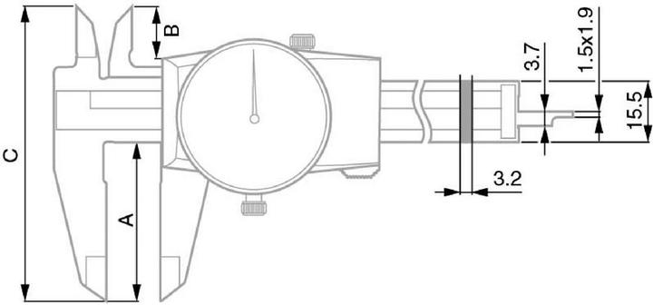 Actual product image Tesa Dial caliper CCMA-M 150 mm / 00510008 (4 cm)