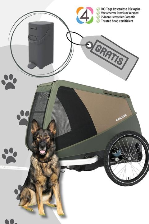 Produktbild Croozer Dog Mikke Fahrradanhänger inkl. gratis Pet Genie Hundekot-Entsorgungssystem
