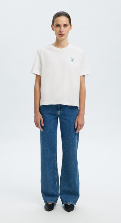 Actual product image Selected Femme Besticktes T-Shirt mit Rundhalsausschnitt (S)
