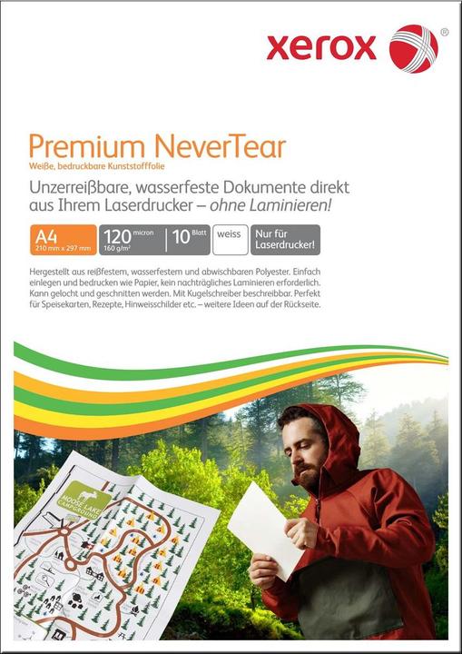 Image du produit Xerox Film à copier Premium NeverTear DIN A4 120µm polyester blanc 10 films/pack. (120 g/m², 10 x, A4)