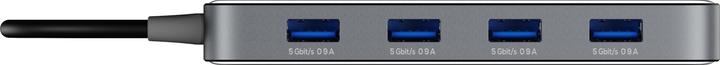 Actual product image Deltaco USB-A hub with 4x USB 5 Gbit/s transparent (USB-C, 4 Ports)