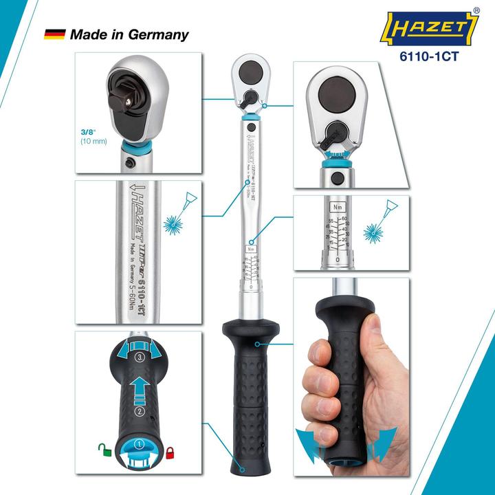 Produktbild HAZET Drehmomentschlüssel (3/8", 5 Nm, 60 Nm)
