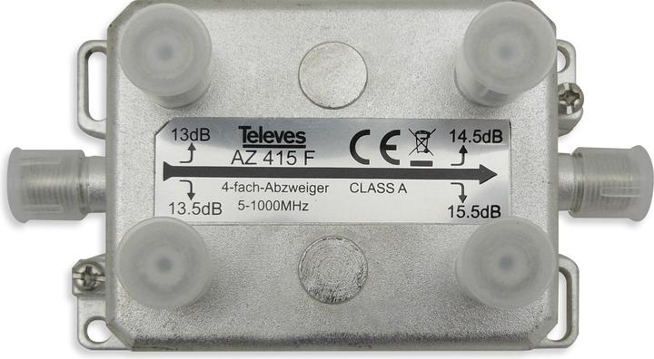 Produktbild Televes Abzweiger 4fach 12-15dB AZ415F (15.50 dB, Verteiler und Abzweiger)